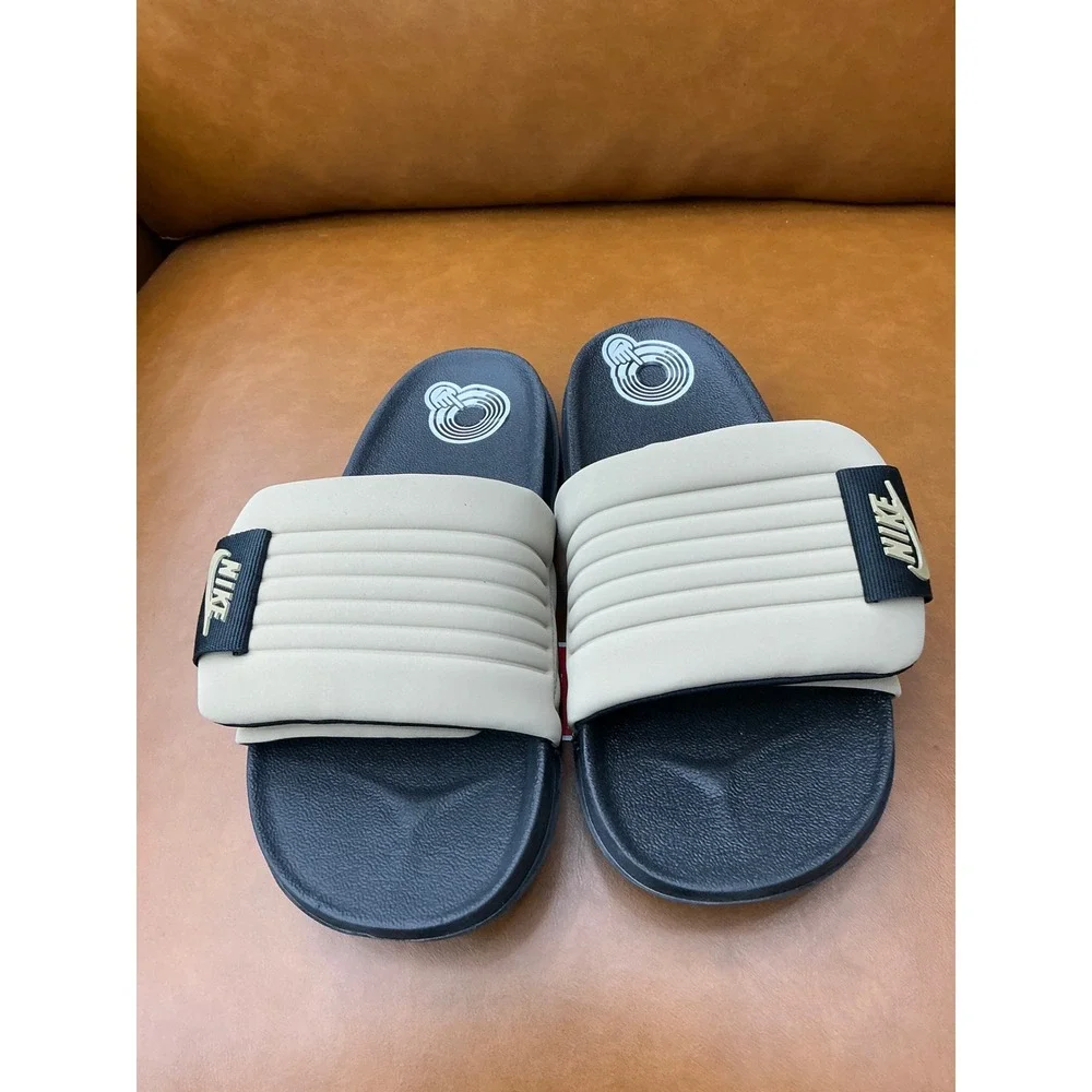 Nike Offcourt Adjust Slide Mens 7 Black Khaki New Padded‎ Strap Sandals